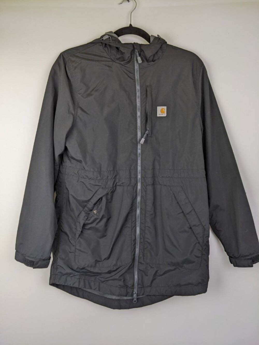 Carhartt Women's Size Small Black Rain Defender Relaxed Fit Coat 0C4221-W